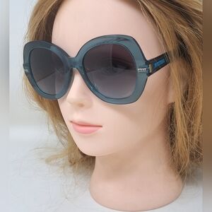 Missoni Women's Sunglasses Dark Green Transparent Butterfly MIS 0048/S 52-21-145